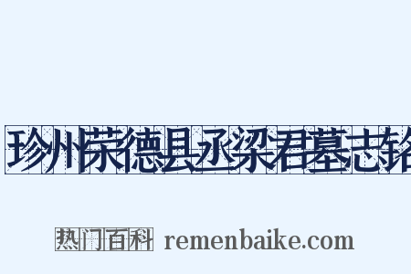 珍州荣德县丞梁君墓志铭是什么意思的图片